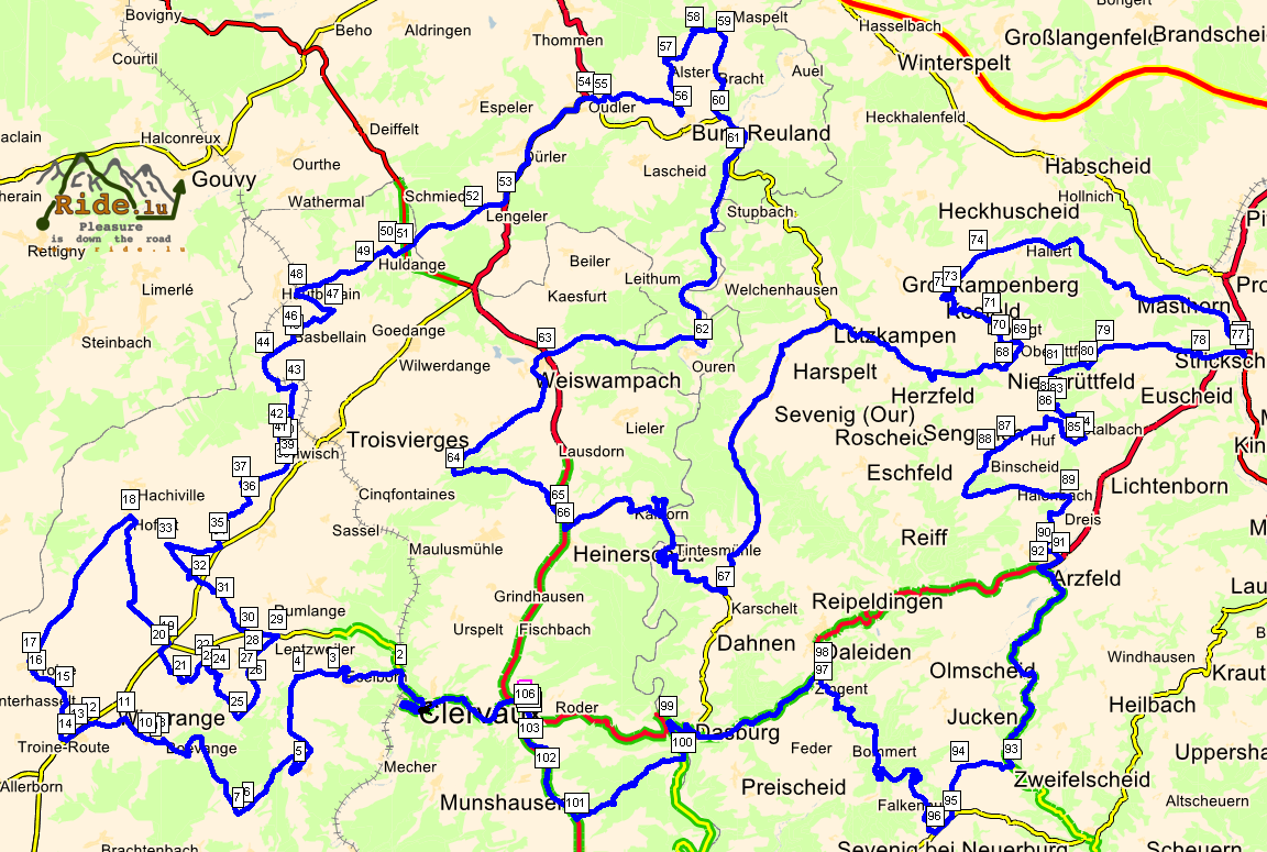 Map Les 3 Frontieres
